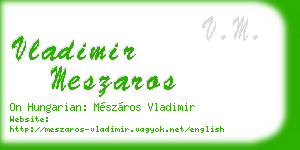vladimir meszaros business card